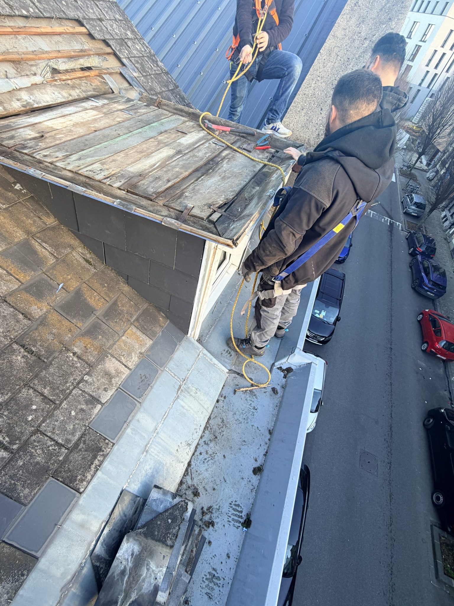 Couverture en zinc à joint debout, chantier mené par Toiture Charpente